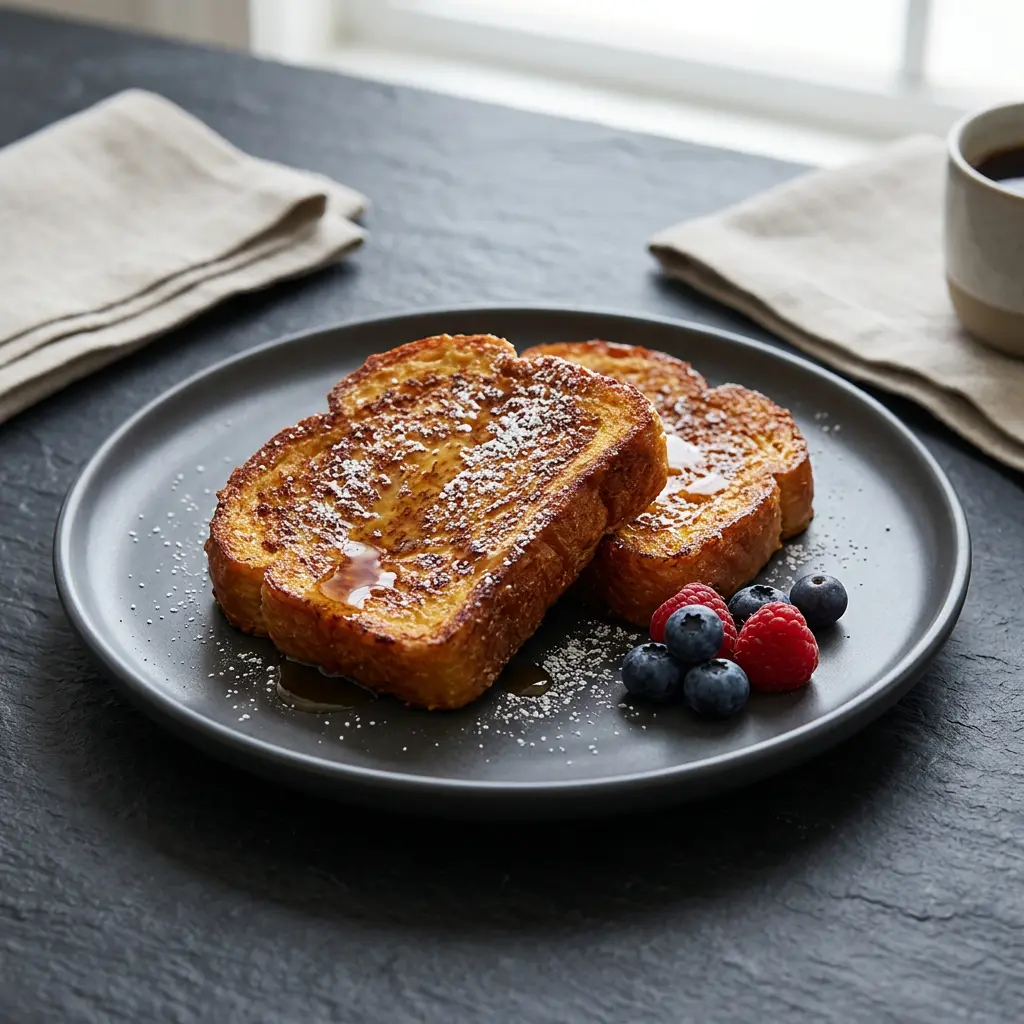 Foto di French toast in friggitrice ad aria pronta dalla friggitrice ad aria