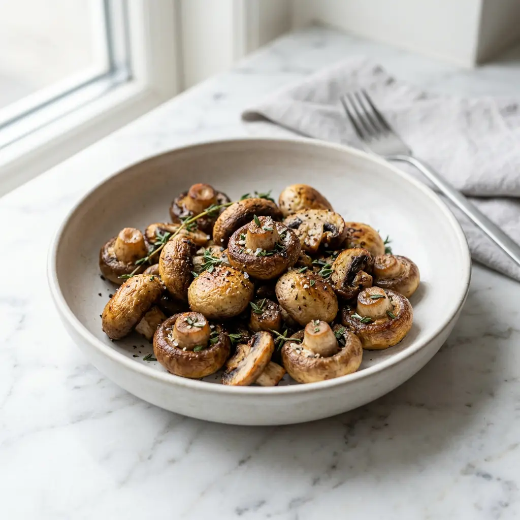 Foto di Funghi misti in friggitrice ad aria pronta dalla friggitrice ad aria