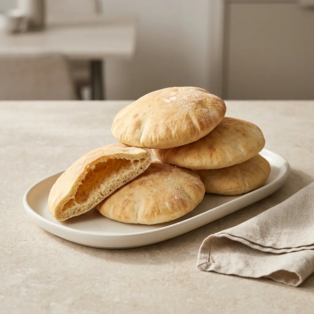 Foto di Pane pita in friggitrice ad aria pronta dalla friggitrice ad aria