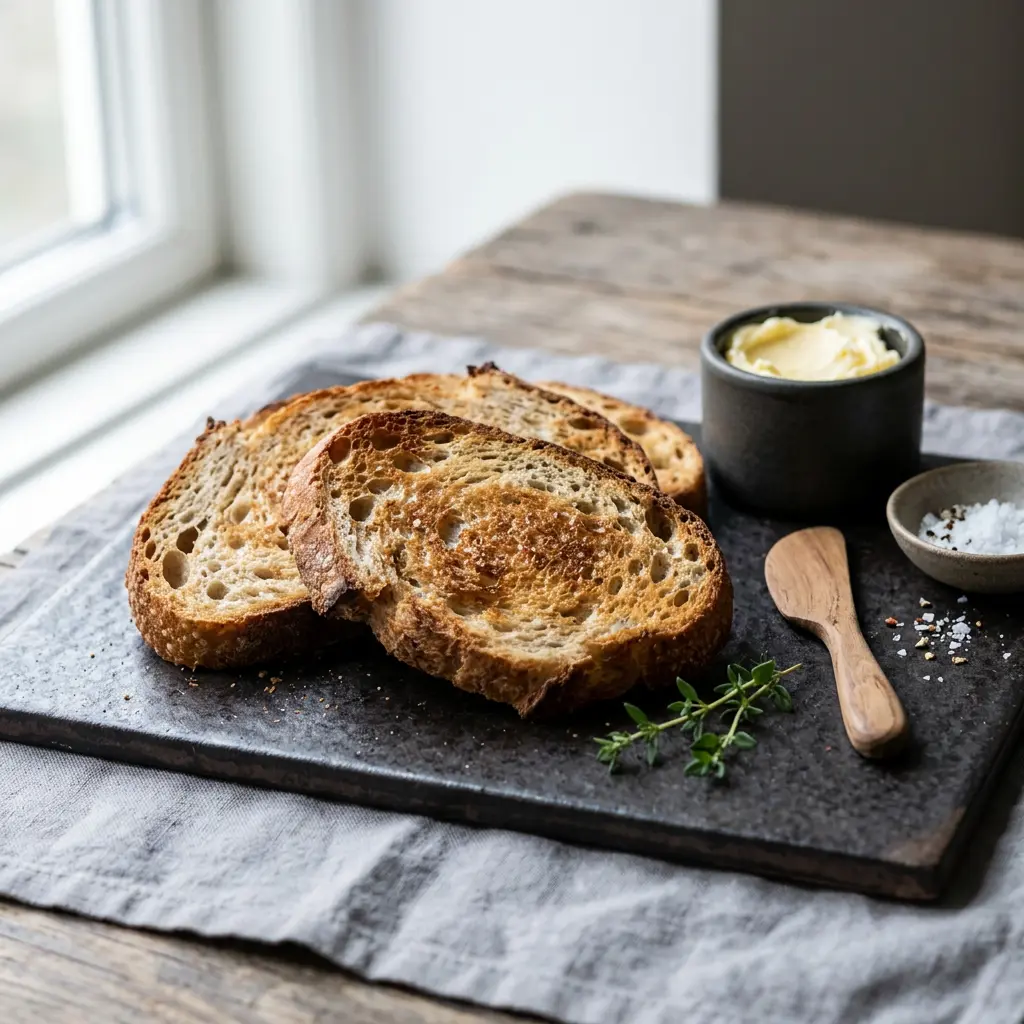 Foto di Pane tostato in friggitrice ad aria pronta dalla friggitrice ad aria