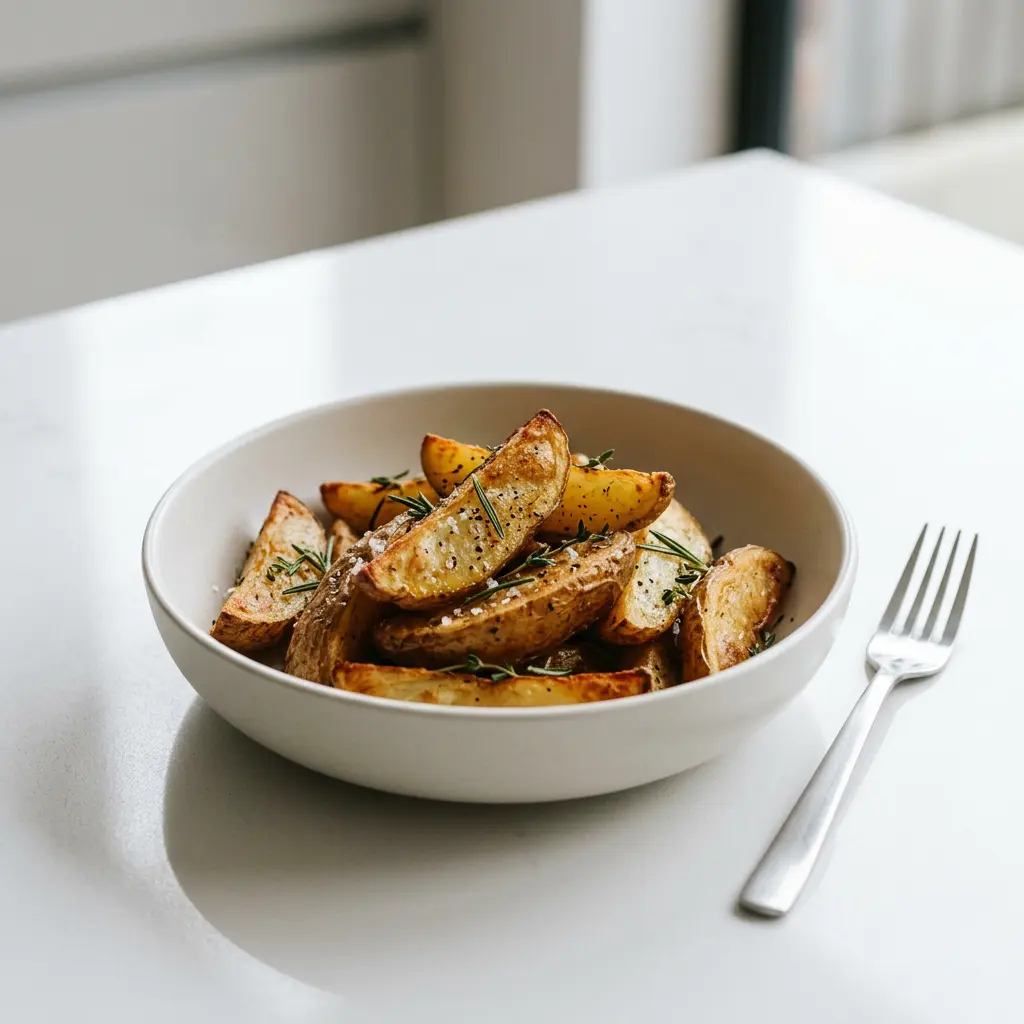 Foto di Patate in friggitrice ad aria pronta dalla friggitrice ad aria