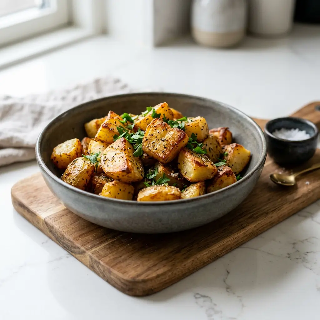 Foto di Patate saltate in friggitrice ad aria pronta dalla friggitrice ad aria
