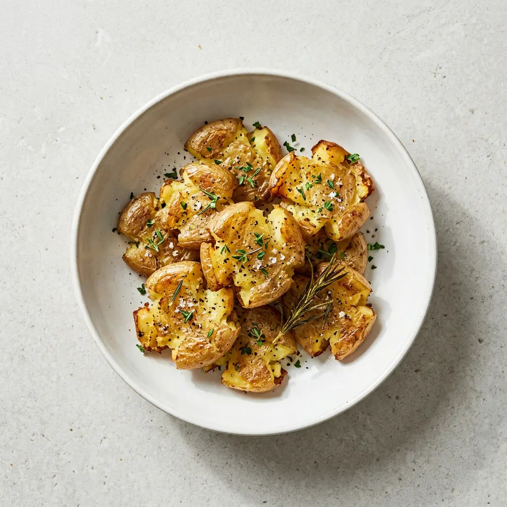 Foto di Patate schiacciate in friggitrice ad aria pronta dalla friggitrice ad aria