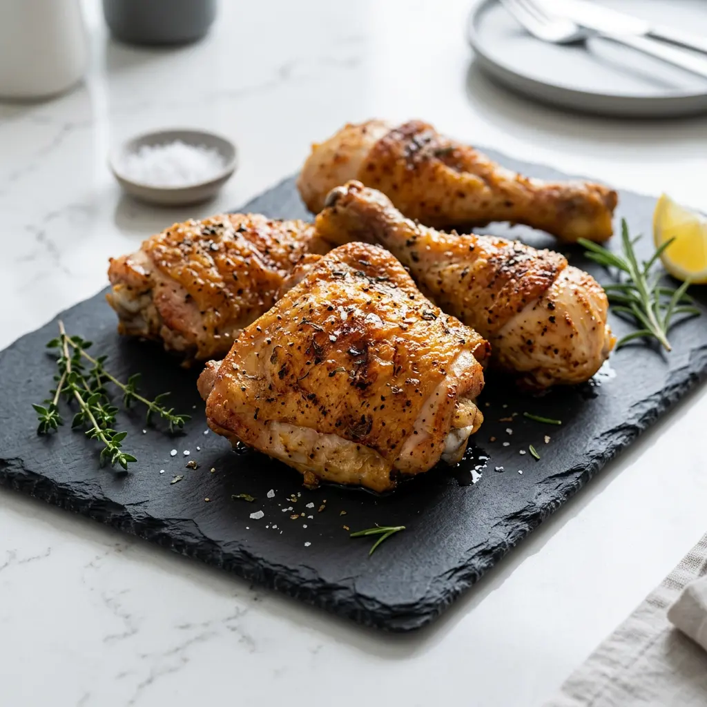 Foto di Pollo congelato in friggitrice ad aria pronta dalla friggitrice ad aria