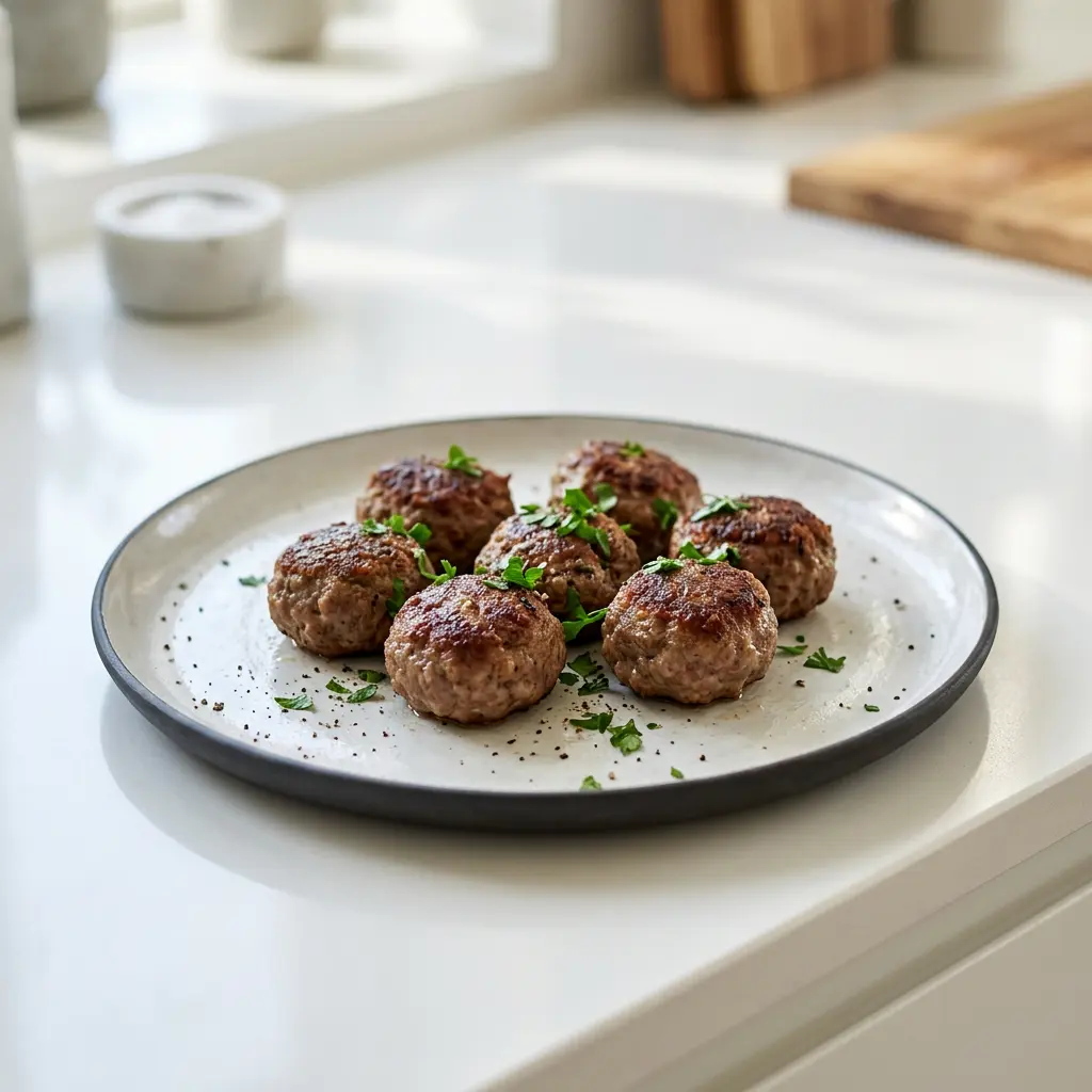 Foto di Polpette danesi in friggitrice ad aria pronta dalla friggitrice ad aria