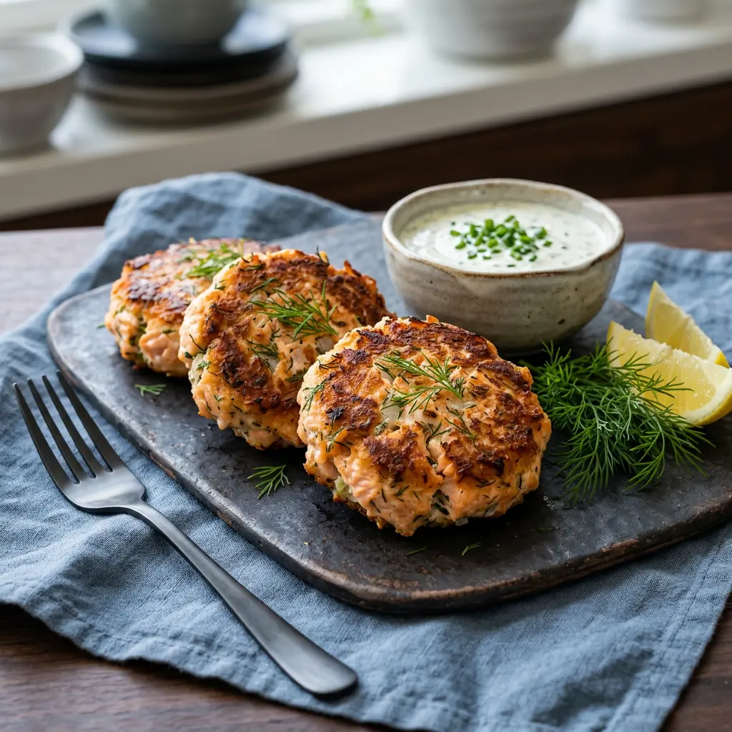 Foto di Polpette di salmone in friggitrice ad aria pronta dalla friggitrice ad aria