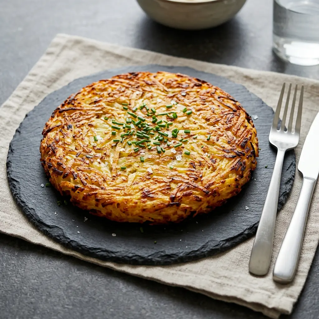 Foto di Rösti in friggitrice ad aria pronta dalla friggitrice ad aria