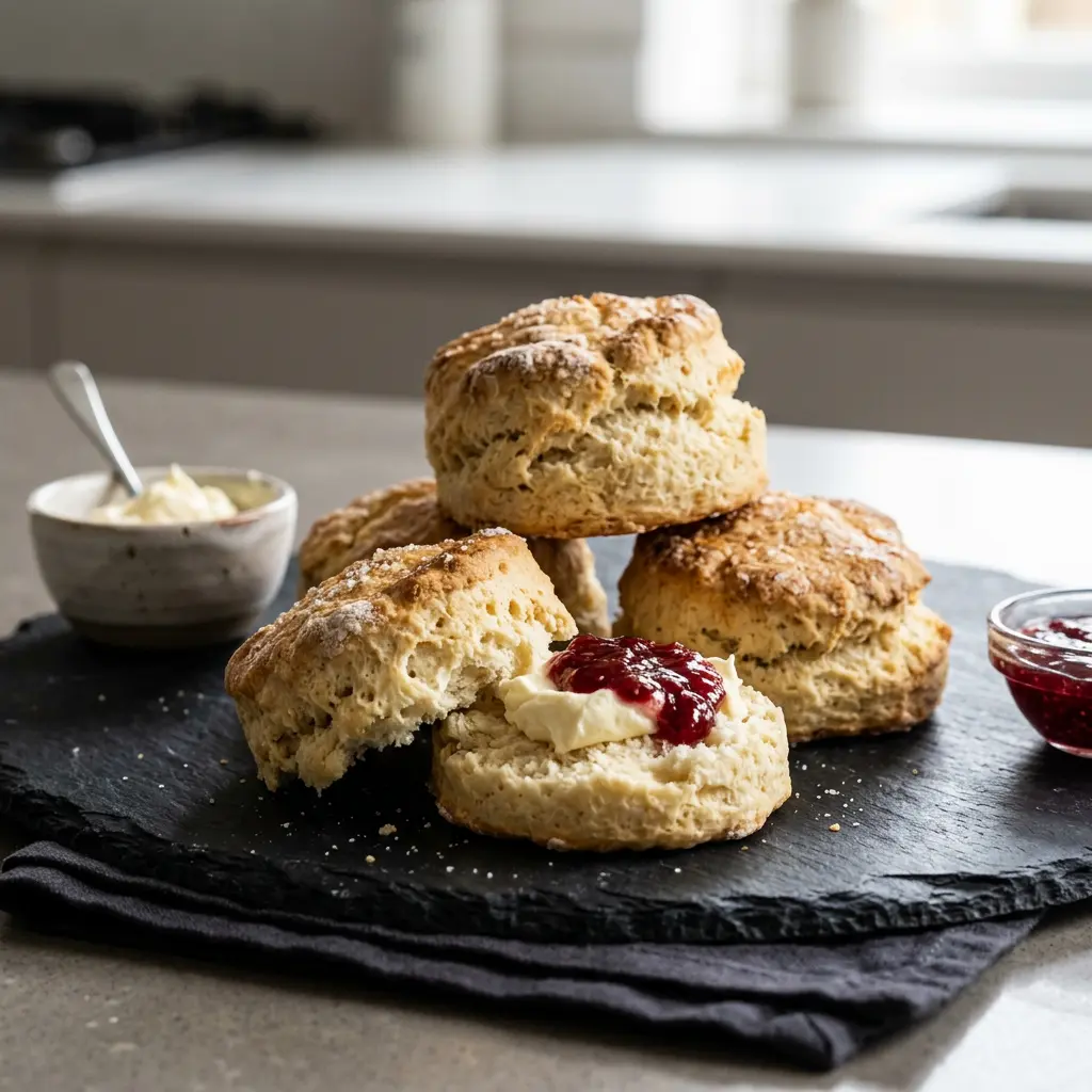 Foto di Scones in friggitrice ad aria pronta dalla friggitrice ad aria