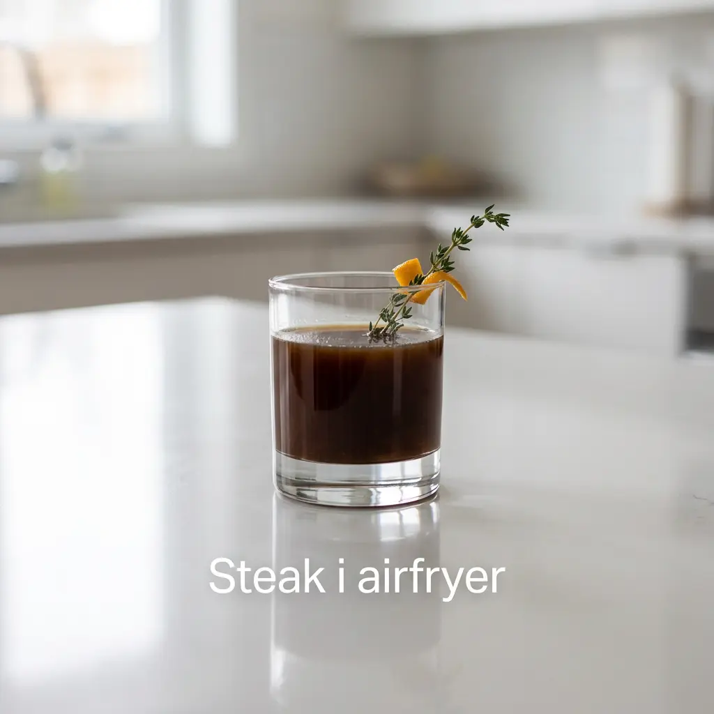 Foto di Steak in friggitrice ad aria pronta dalla friggitrice ad aria