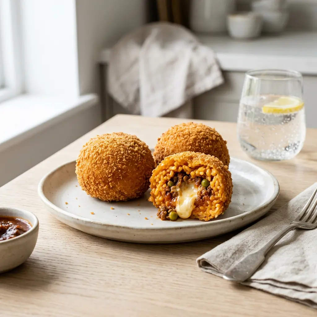 Foto di Arancini siciliani pronto da servire