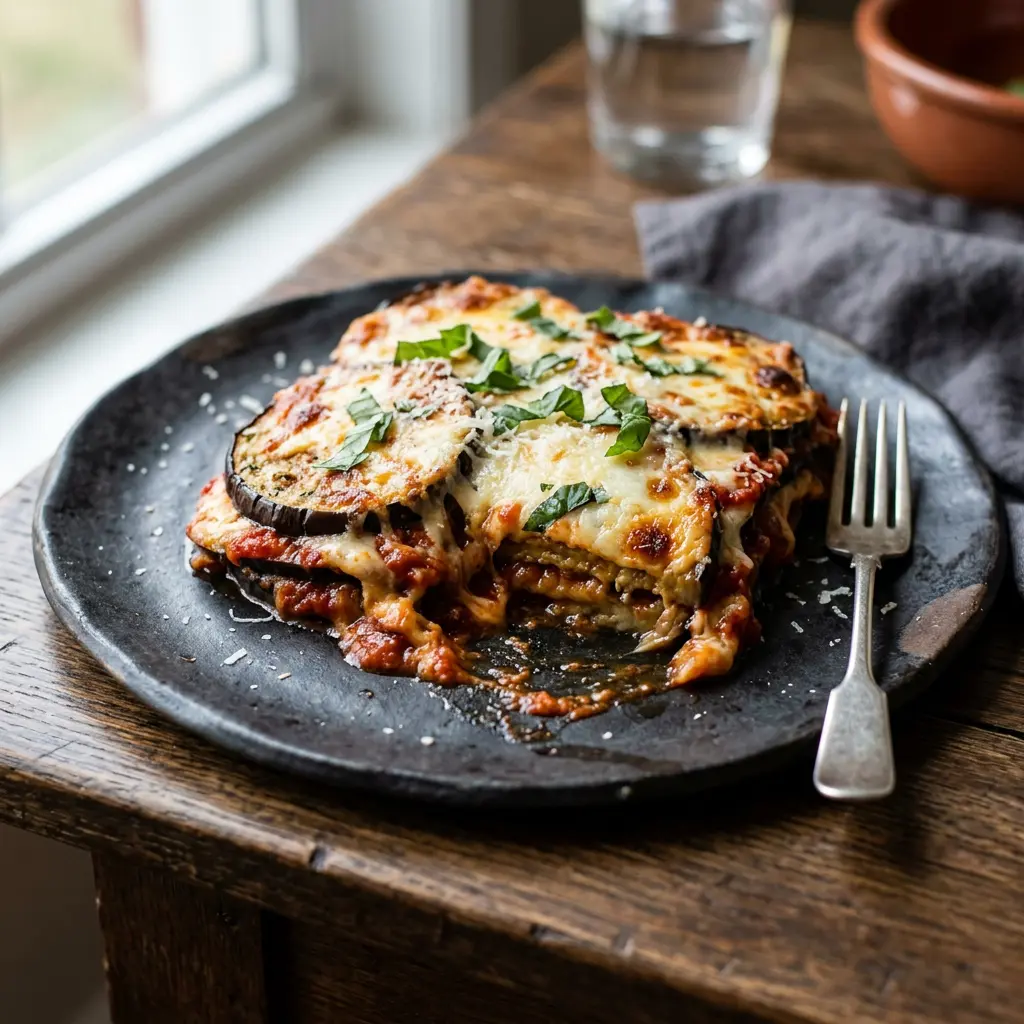 Foto di Parmigiana di melanzane pronto da servire