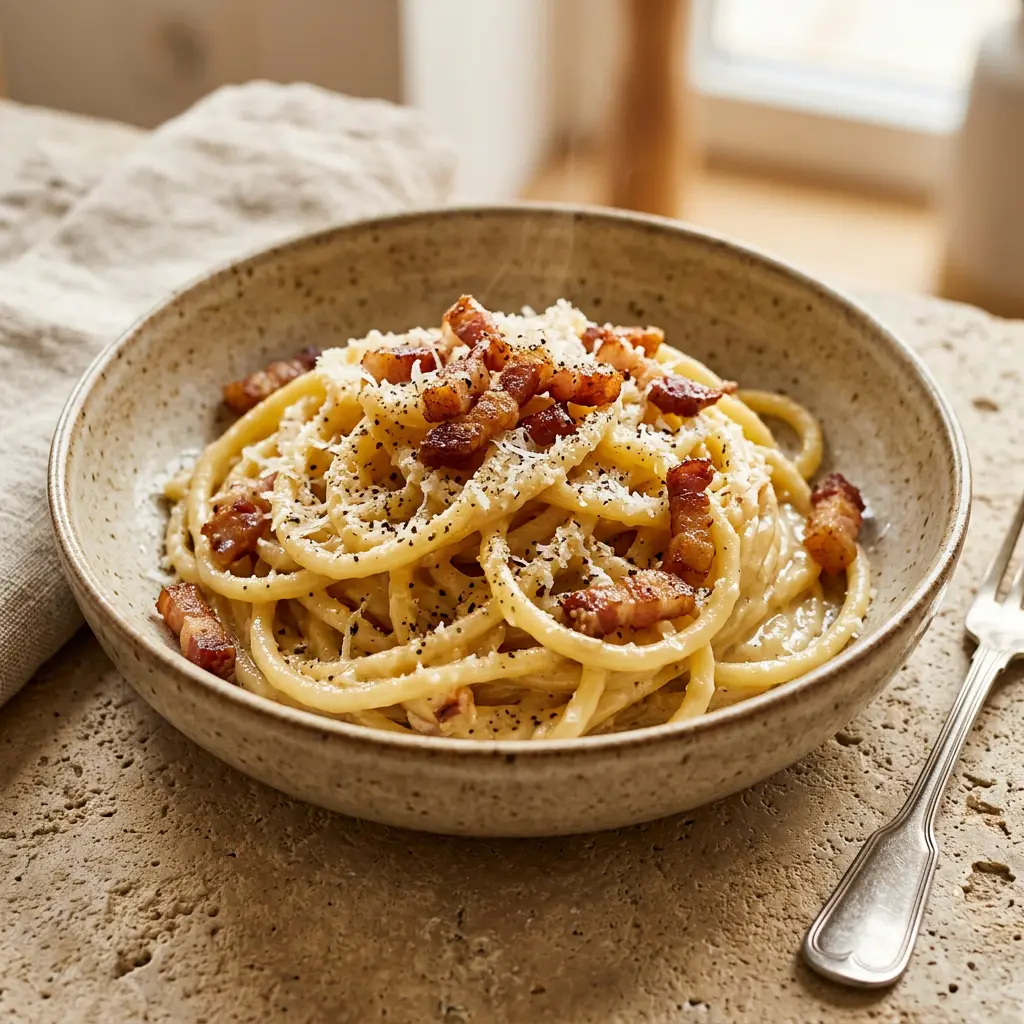 Foto di Pasta alla gricia pronto da servire