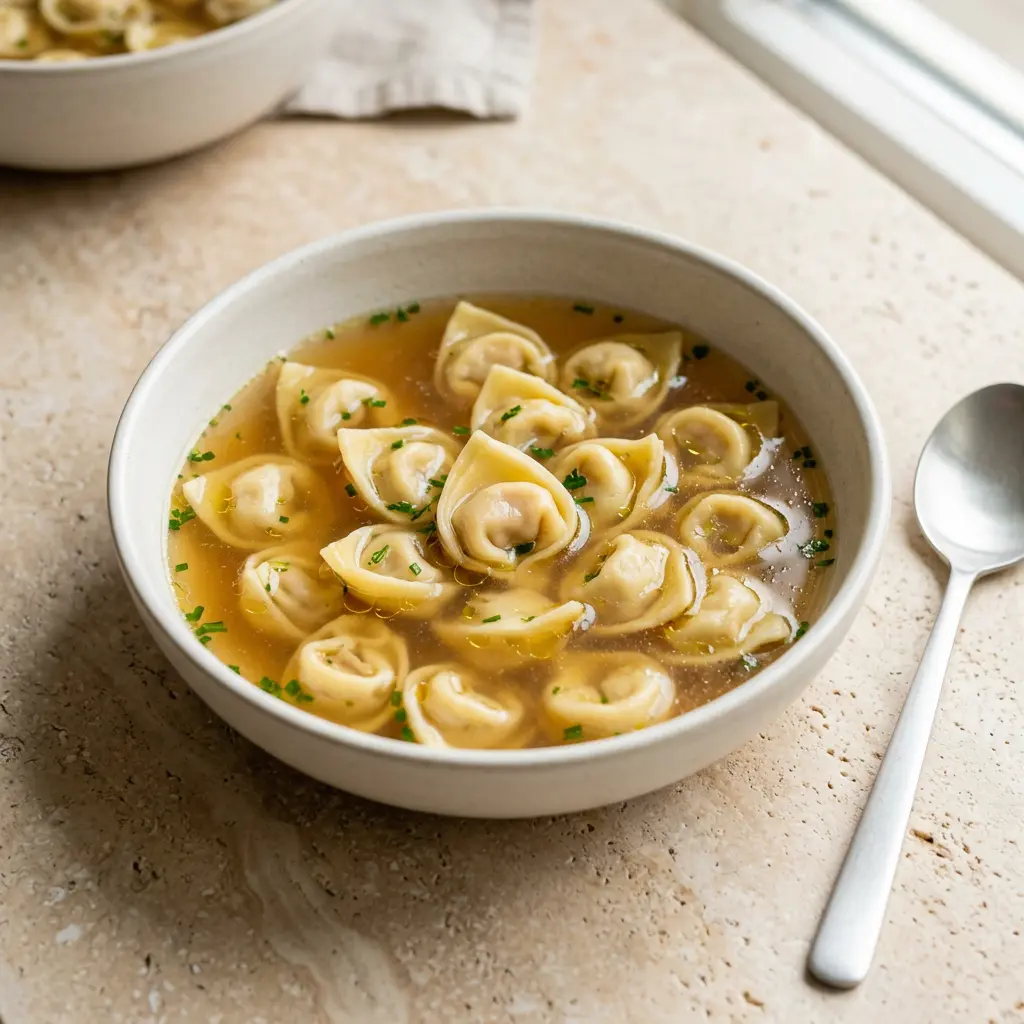 Foto di Tortellini in brodo pronto da servire
